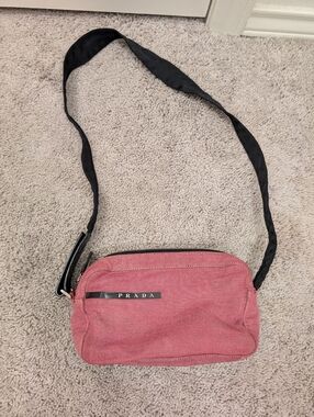 Prada Pink Canvas Crossbody Bag